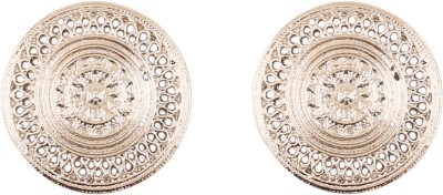 TOUCHSTONE Touchstone Bohemian Mandala Round Earrings With An Intricate Pattern In An Oxidized Silver Tone For Women Alloy Earring Set