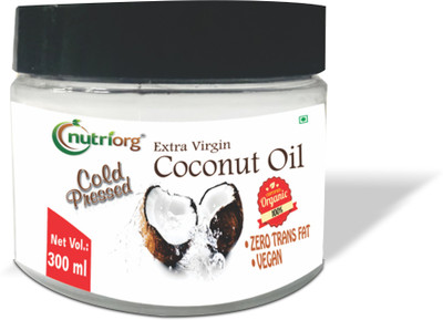 

Nutriorg Extra Virgin Coconut Oil 100% Certified Organic 300ml Coconut Oil Plastic Bottle(300 ml)