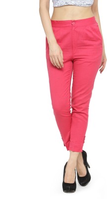 indibelle Skinny Fit Women Pink Trousers