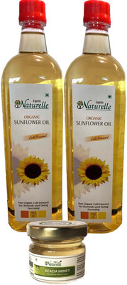 

Farm Naturelle 2 Organic Virgin Cold Pressed Sunflower Oils 915 ml x2 with free honey Combo(2)