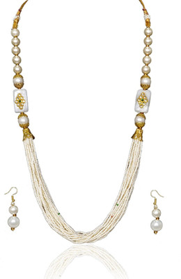 CATALYST Brass Gold-plated White Jewellery Set(Pack of 1)