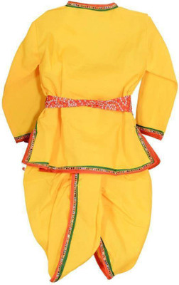 Riya fashion Krishna Kids Costume Wear Boys Festive & Party Boys Festive & Party Ethnic Jacket, Kurta and Dhoti Pant Set(Yellow Pack of 01) Flipkart