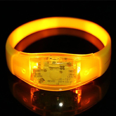 

XYDROZEN ™ Goldenrod - Party Bracelet Wristband With LED Flashing Light and Sound Sensor. Transparent LED Front Light(Goldenrod), Yellow