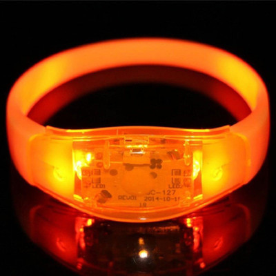 

XYDROZEN ™ Melon - Party Bracelet Wristband With LED Flashing Light and Sound Sensor. Transparent LED Front Light(Melon), Orange