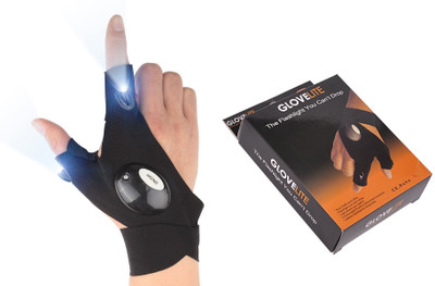 

XYDROZEN ® Creazy Night Fishing Glove with LED Light Rescue Tools Outdoor Gear LED Headlamp(Midnight), Black