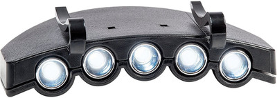 

QUINERGYS ™ Midnight - LED Cap Light - 5-LED Headlamp, Flashing or Blinking Headlamp, Ball Cap/Visor Light, Clip-on Light, 10,000 Hours of Hands-Free Light LED Headlamp(Midnight), Black