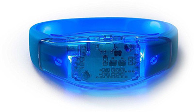 

XYDROZEN ® Denim - Fashion LED Light Up Bracelet Sound Controlled Voice Activated Glow Flash Bangle LED Front Light(Denim), Blue
