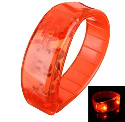 

XYDROZEN ™ Orange Peel - Led Light Up Bangle Bracelet LED Wristband Voice Activated Stick for Party Concert Raves Club Carnival Festival LED Front Light(Orange Peel)