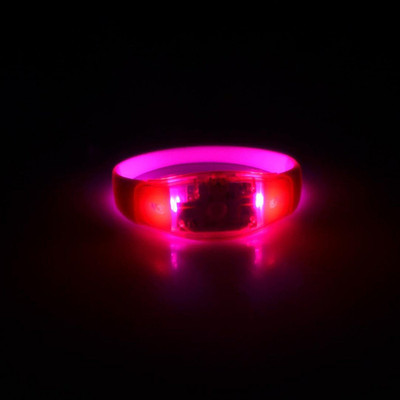 

XYDROZEN ® Pink lace - Voice Activated Sound Control Led Flashing Bracelet Bangle Wristband for Night Casual Use (A, Pink) LED Front Light(Pink lace)