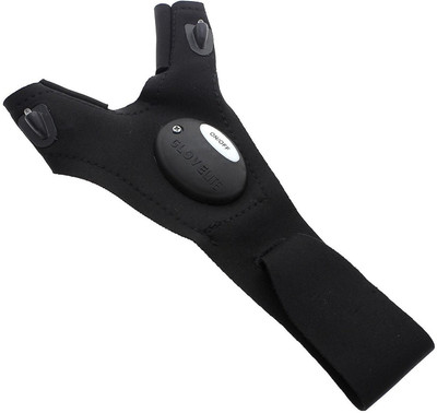 

XYDROZEN ® Glovelite- LED Light Gloves Flashlight Torch Hand Emergency Light LED Headlamp(Dense), Black