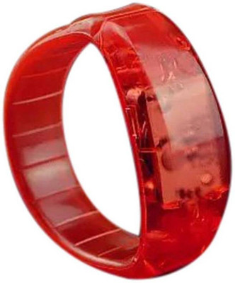 

XYDROZEN ™ Scarlet - Sound Controlled Led Light Up Bracelet Glow Bangle Voice Flash Activated Unisex Plastic LED Front Light(Scarlet), Red