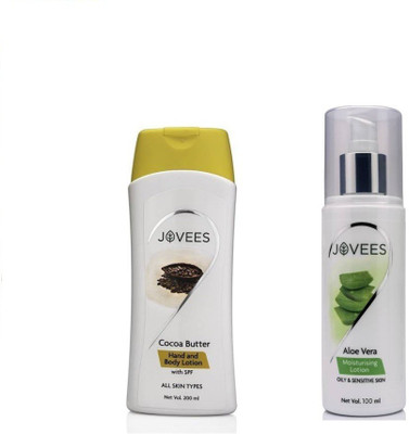 

Jovees Cocoa Butter Hand & Body Lotion & Aloe Vera Moisturizing Lotion (Pack of 2)(300 ml)