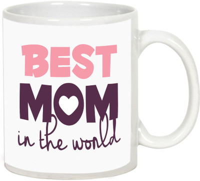 

AllUPrints The Best Mom In The World White Ceramic Mug(325 ml), Multicolor