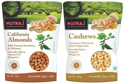 

Nutraj Daily Needs Combo Pack of 2 (500gm Each) Almonds, Cashews(1000 g, Pouch)