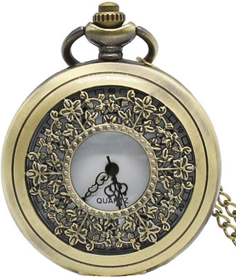 

Young & Forever Bronze Carved Hollow Design Pocket Watch N80743 NA Alloy Pocket Watch Chain