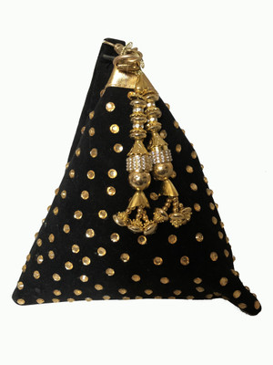 

topsale Beautiful Black and golden Triangle potli Potli(Black)