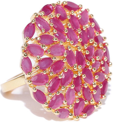 

Jewels Galaxy Traditional Rings Alloy Cubic Zirconia Copper Plated Ring, Pink