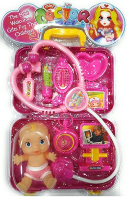 

Baby Tintin Doctor Set With Small Boy Doctor Nurse Family Operated Set Medical Kit Toy With Suitcase For Kids
