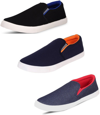 

BERLOC Canvas Shoes For Men(Multicolor, Denimblackorange