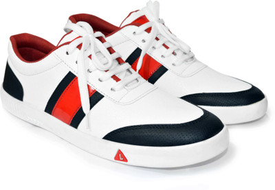 

Feetway Flat Men's Red White Sneakers Lace Up Casual Shoes Sneakers For Men(White, Navy, Red