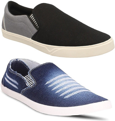 

Pexlo Combo pack of 2 Men's Casual Shoes (Loafers and Moccasins Shoes) Loafers For Men(Black, Blue, Grey