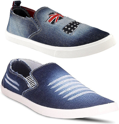 

Pexlo Combo pack of 2 Men's Casual Shoes (Loafers and Moccasins Shoes) Sneakers For Men(Blue