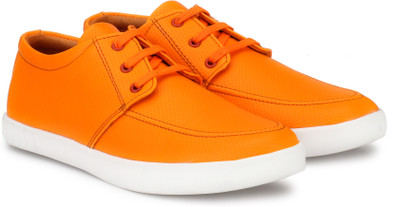 

Andrew Scott Orange Synthetic Leather Sneakers For Men(Orange