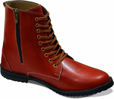

Shoe Landwind Extra High Length Leather Men's Hunky Casual Boots Zip Shoes Chain BootÂ Boots For Men(Tan