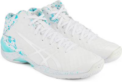 

Asics GELBURST 21 GE Basketball Shoes For Men(White, Blue, 101