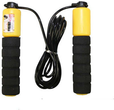 

GOCART High Quality Adjustable Jump Rope Anti-slip Handle With Accurate Counter Ultra-Safe Lightweight 2.8m Jump Rope Freestyle Skipping Rope(Yellow, Length: 2.8 inch), Yellow & black