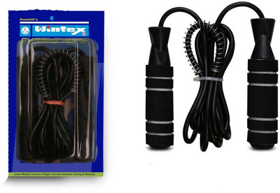 

Wintex High Quality Soft Grip With Bearing Freestyle Skipping Rope(Black, Length: 274 cm), Black;grey