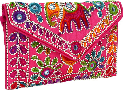 

Favria Women Pink Brocade Sling Bag
