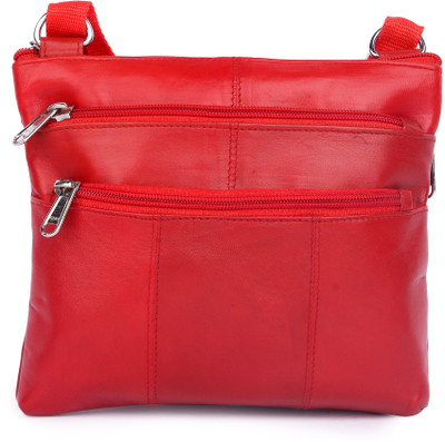 

Bullstop Girls Red Genuine Leather Sling Bag