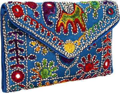 

Favria Women Blue Brocade Sling Bag