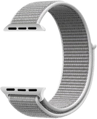 House of Quirk Iwatch 42mm Woven Band Breathable Nylon Replacement Sport Loop Smart Watch Strap(Silver)