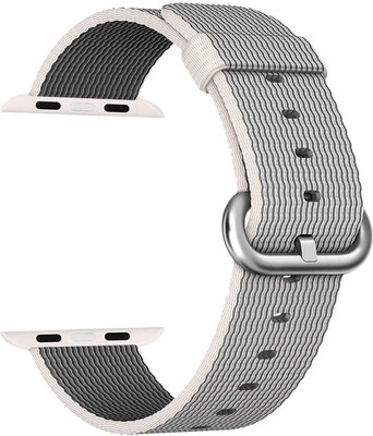 

House of Quirk Iwatch 42mm Woven Band Breathable Nylon Replacement Sport Loop Smart Watch Strap(Grey)