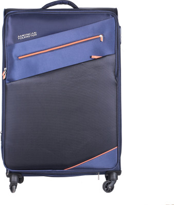 

American Tourister Fiji spinner Soft Trolley 82 cm (Navy) Expandable Check-in Luggage -  inch(Blue