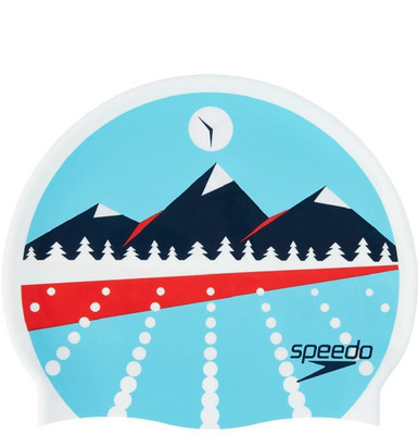 

Speedo SLOGAN PRINT CAP ADULT - LGHT ADRTC/ WTRMLN/BLUE SLATE Swimming Cap(Multicolor, Pack of 1)