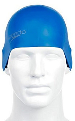 

Speedo PLAIN MOULDED SILICON CAP ADULT - BLUE Swimming Cap(Blue, Pack of 1)