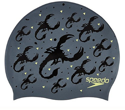 

Speedo SLOGAN PRINT CAP ADULT - GREY / BLACK Swimming Cap(Multicolor, Pack of 1)