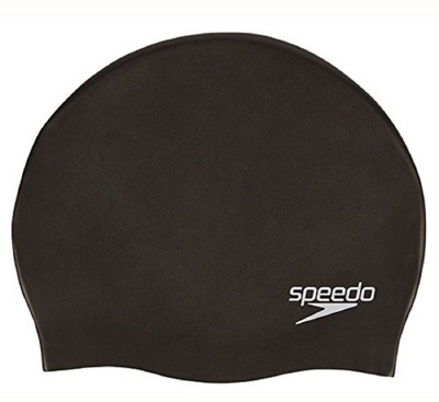 

Speedo PLAIN MOULDED SILICONE CAP ADULT - BLACK / GOLD Swimming Cap(Black, Pack of 1)