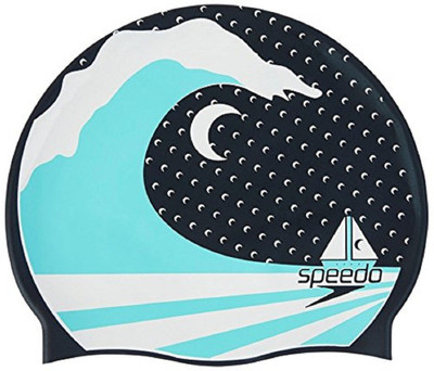 

Speedo SLOGAN PRINT CAP ADULT - NAVY / SPEARMINT/WHITE Swimming Cap(Multicolor, Pack of 1)
