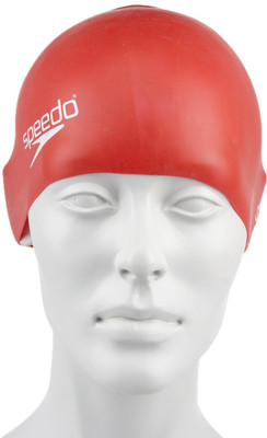 

Speedo PLAIN MOULDED SILICON CAP JUNIOR - RED Swimming Cap(Red, Pack of 1)