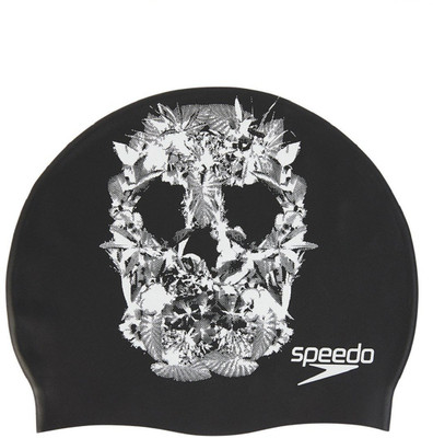 

Speedo SLOGAN PRINT CAP ADULT - BLACK / WHITE Swimming Cap(Multicolor, Pack of 1)