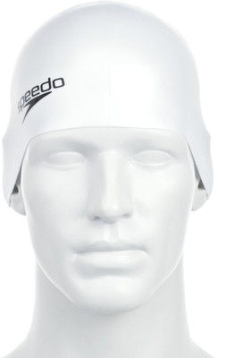 

Speedo PLAIN MOULDED SILICON CAP ADULT - WHITE Swimming Cap(White, Pack of 1)