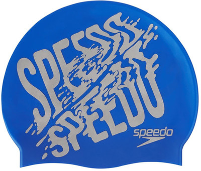 

Speedo SLOGAN PRINT CAP ADULT - NEON BLUE / CHROME Swimming Cap(Multicolor, Pack of 1)