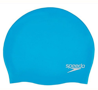 

Speedo PLAIN MOULDED SILICONE CAP ADULT - BLUE Swimming Cap(Blue, Pack of 1)