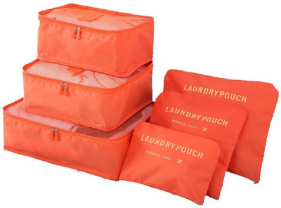 

Wondersmit 6 in 1 Travel Laundry Pouch Cosmetics Makeup Bags Organizer(Orange)