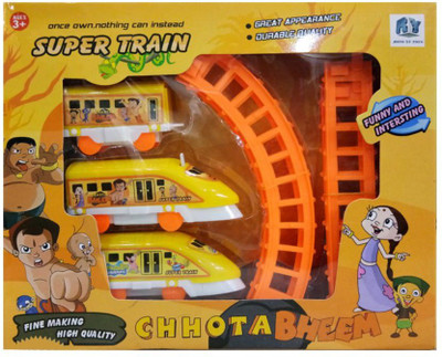 

Happiesta High Speed Chota Bheem Train with Round Track for Kids.(Yellow, Orange), Orange;yellow