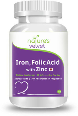 

Natures Velvet Lifecare Iron & Folic Acid with zinc(60 No)